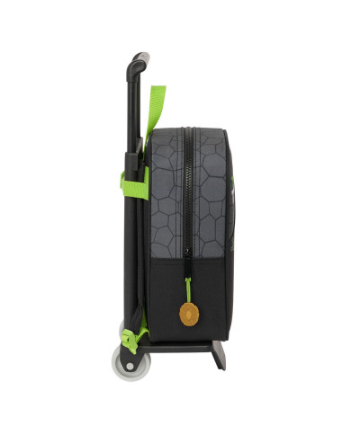 School Rucksack with Wheels Teenage Mutant Ninja Turtles Black Grey 22 x 27 x 10 cm