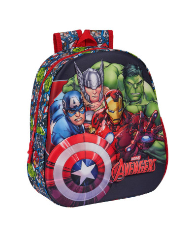 School Bag The Avengers Black Red 27 x 33 x 10 cm
