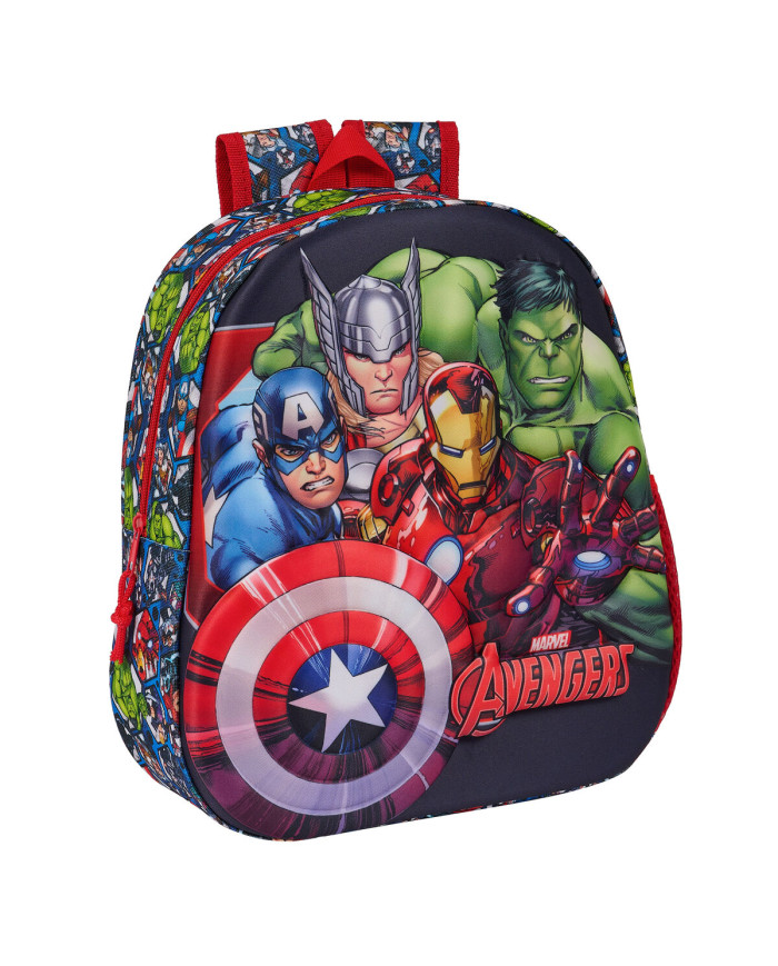 School Bag The Avengers Black Red 27 x 33 x 10 cm