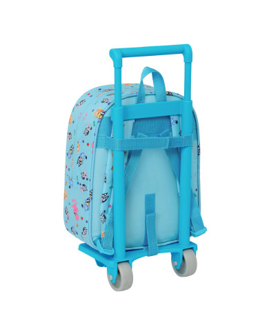 School Rucksack with Wheels Bluey Sky blue 22 x 27 x 10 cm