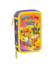 Double Pencil Case SuperThings Guardians of Kazoom Yellow Purple (28 Pieces)