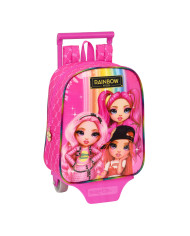School Rucksack with Wheels Rainbow High Fuchsia (22 x 28 x 10 cm)