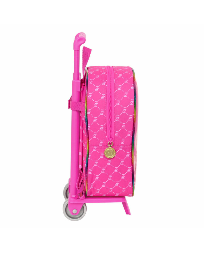 School Rucksack with Wheels Rainbow High Fuchsia (22 x 28 x 10 cm)