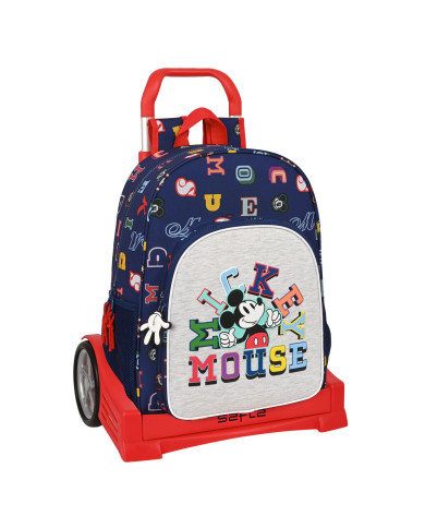 School Rucksack with Wheels Mickey Mouse Clubhouse Only one Navy Blue 33 x 42 x 14 cm