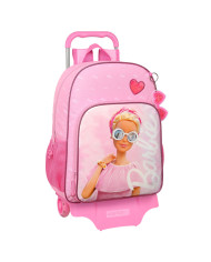 School Rucksack with Wheels Barbie Girl Pink 33 x 42 x 14 cm