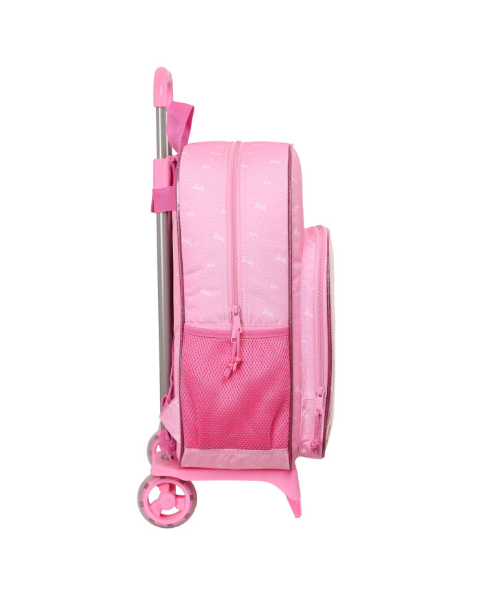 School Rucksack with Wheels Barbie Girl Pink 33 x 42 x 14 cm