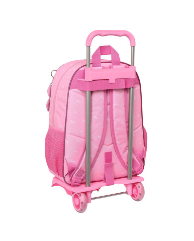 School Rucksack with Wheels Barbie Girl Pink 33 x 42 x 14 cm