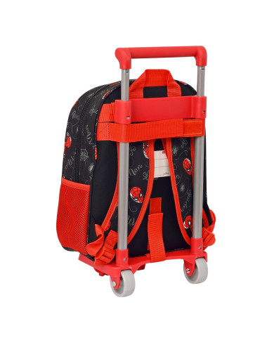 School Rucksack with Wheels Spider-Man Hero Black 27 x 33 x 10 cm