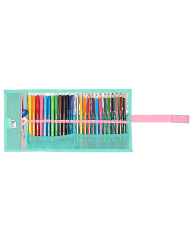 School Case with Accessories Vicky Martín Berrocal Mint paradise Mint (27 Pieces) (7 x 20 x 7 cm)