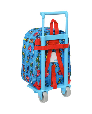 School Rucksack with Wheels PJ Masks Blue 22 x 27 x 10 cm