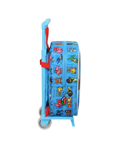 School Rucksack with Wheels PJ Masks Blue 22 x 27 x 10 cm