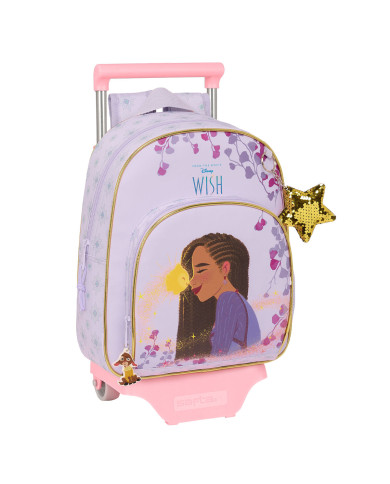School Rucksack with Wheels Wish Lilac 28 x 34 x 10 cm