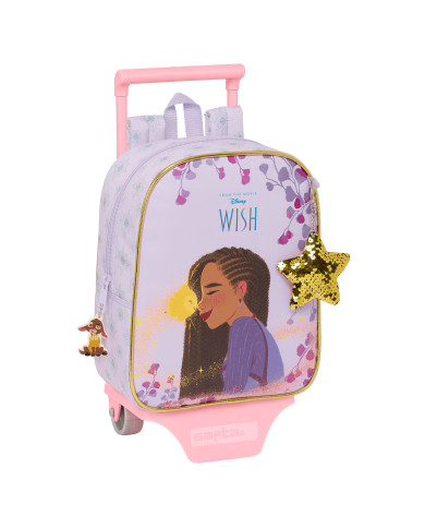 School Rucksack with Wheels Wish Lilac 22 x 27 x 10 cm