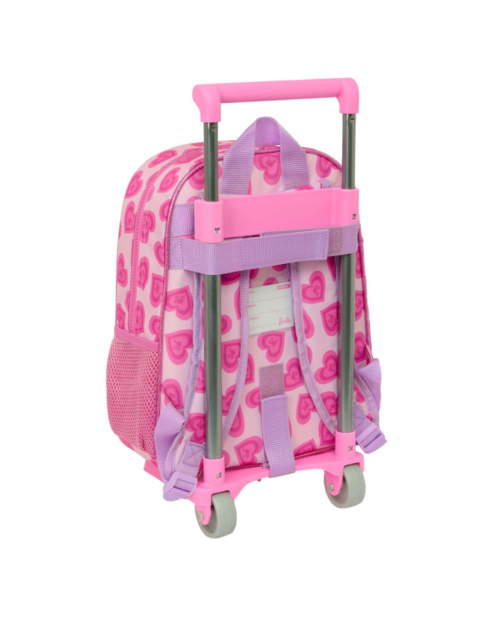 School Rucksack with Wheels Barbie Love Pink 26 x 34 x 11 cm