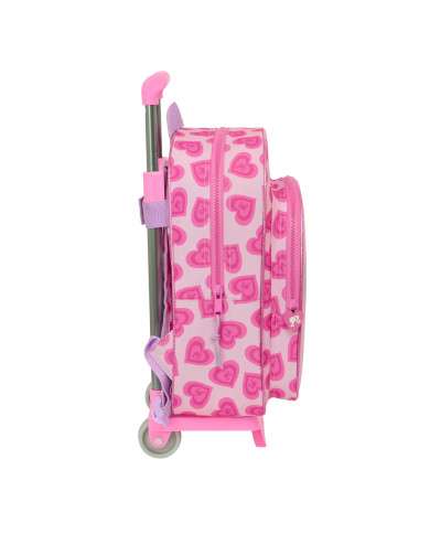 School Rucksack with Wheels Barbie Love Pink 26 x 34 x 11 cm