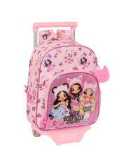 School Rucksack with Wheels Na!Na!Na! Surprise Fabulous Pink 28 x 34 x 10 cm