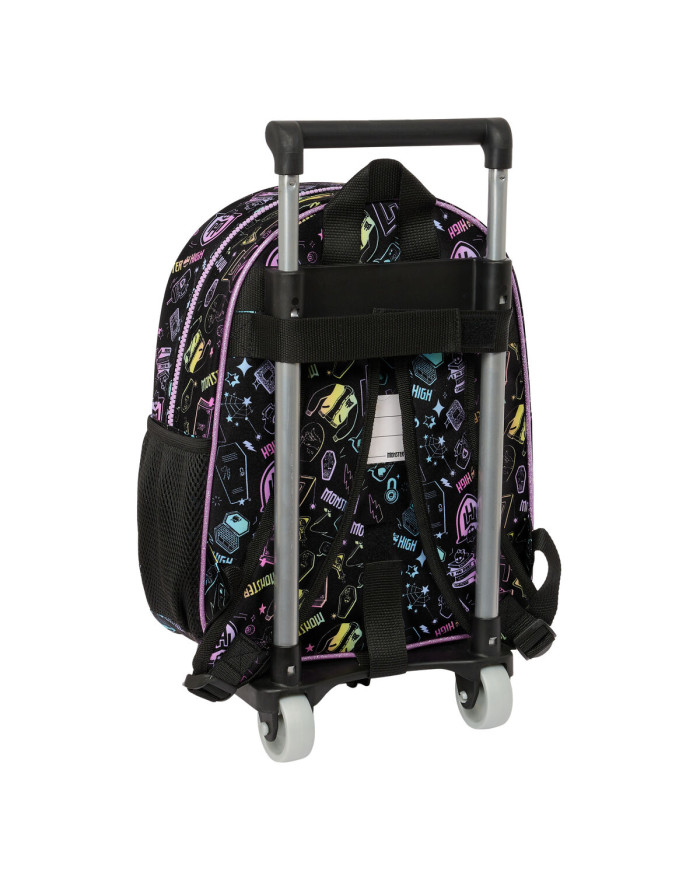 School Rucksack with Wheels Monster High Black 28 x 34 x 10 cm