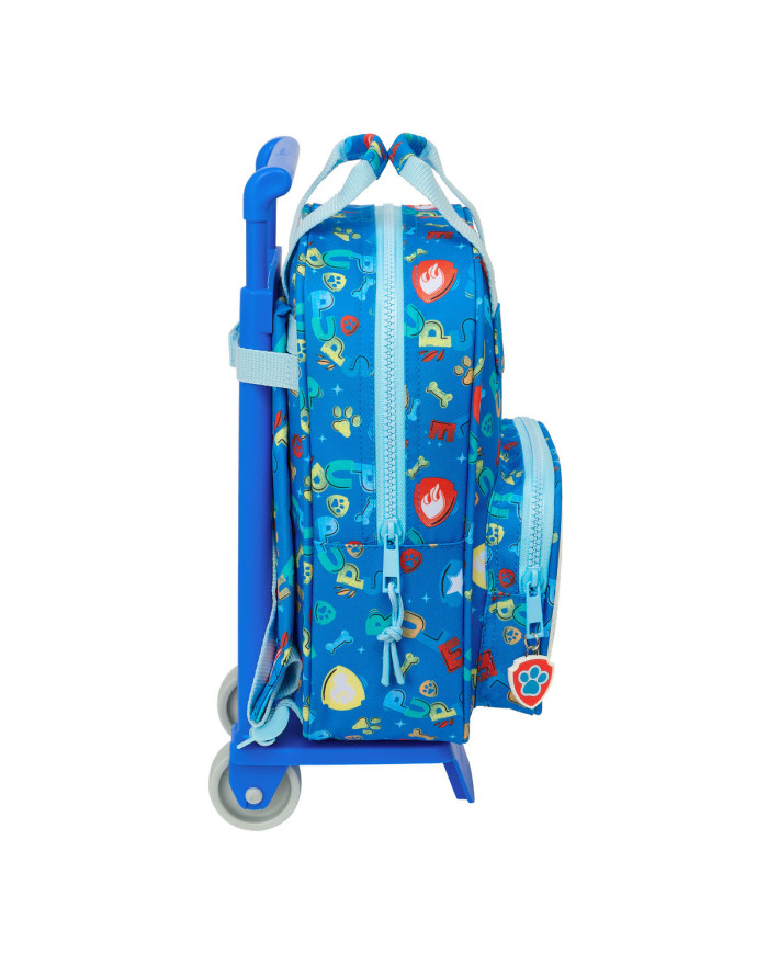 School Rucksack with Wheels The Paw Patrol Pups rule Blue 20 x 28 x 8 cm