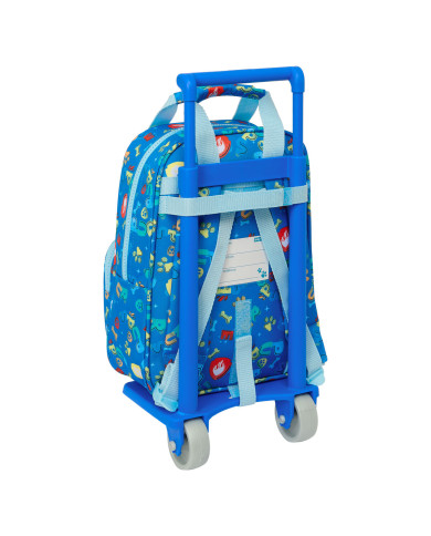 School Rucksack with Wheels The Paw Patrol Pups rule Blue 20 x 28 x 8 cm