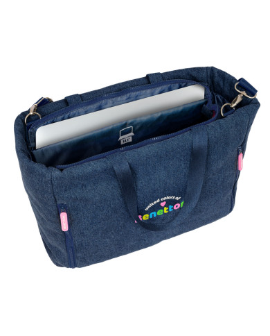 Bag Benetton Denim Blue 40 x 31 x 17 cm