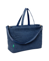 Bag Benetton Denim Blue 40 x 31 x 17 cm