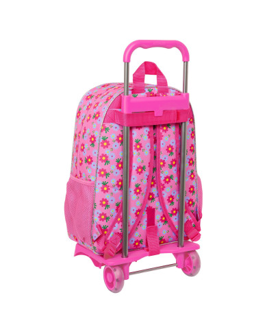 School Rucksack with Wheels Trolls Pink 33 x 42 x 14 cm