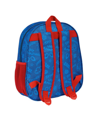 3D School Bag Spider-Man Red Navy Blue 27 x 33 x 10 cm
