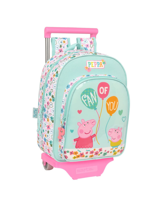 School Rucksack with Wheels Peppa Pig Cosy corner Blue 26 x 11 x 67 cm