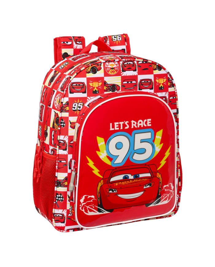 School Bag Cars Let's race Red White (32 x 38 x 12 cm)