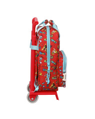 School Rucksack with Wheels The Paw Patrol Funday Red Light Blue (20 x 28 x 8 cm)