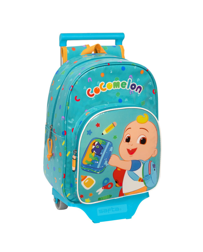 School Rucksack with Wheels CoComelon Back to class Light Blue (26 x 34 x 11 cm)