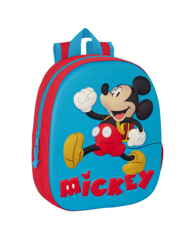 School Bag Mickey Mouse Clubhouse 3D 27 x 33 x 10 cm Red Blue