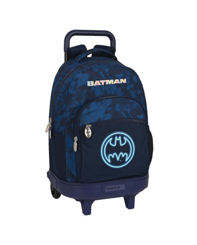 School Rucksack with Wheels Batman Legendary Navy Blue 33 X 45 X 22 cm