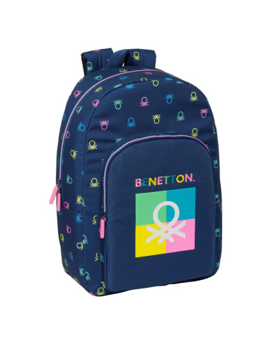 School Bag Benetton Cool Navy Blue 30 x 46 x 14 cm