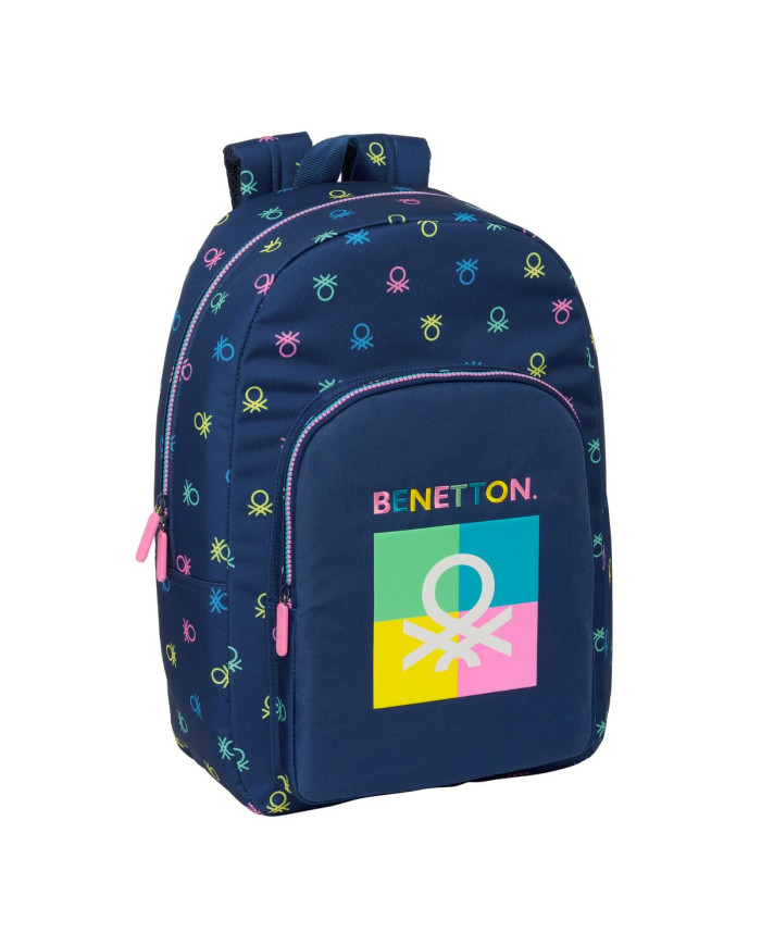 School Bag Benetton Cool Navy Blue 30 x 46 x 14 cm