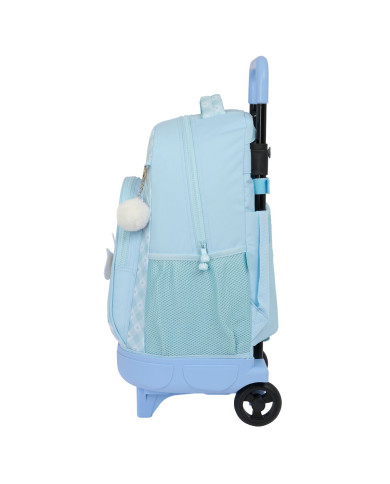 School Rucksack with Wheels Glow Lab Cisnes Blue 33 X 45 X 22 cm