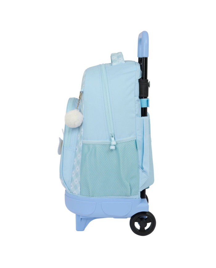 School Rucksack with Wheels Glow Lab Cisnes Blue 33 X 45 X 22 cm