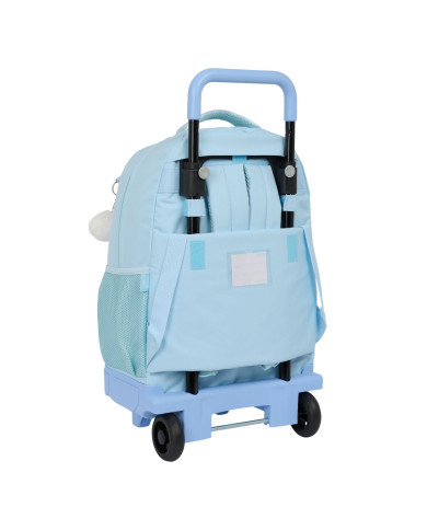 School Rucksack with Wheels Glow Lab Cisnes Blue 33 X 45 X 22 cm