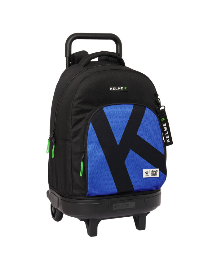 School Rucksack with Wheels Kelme Royal Blue Black 33 X 45 X 22 cm