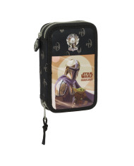 Double Pencil Case The Mandalorian This is the way Black 12.5 x 19.5 x 4 cm (28 Pieces)