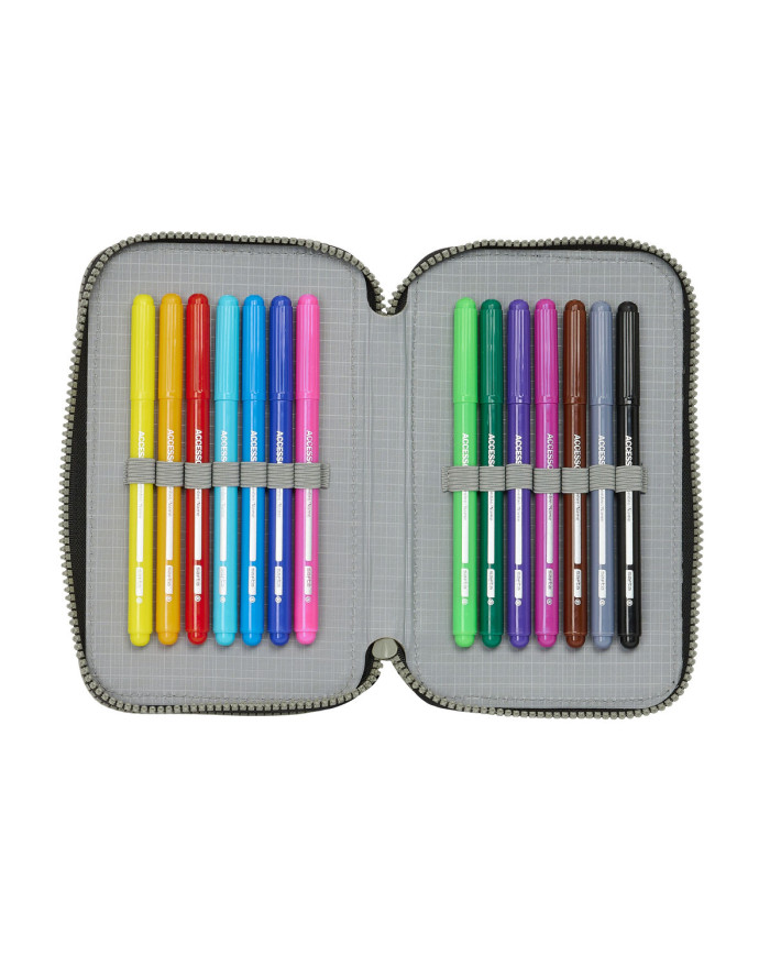 Double Pencil Case The Mandalorian This is the way Black 12.5 x 19.5 x 4 cm (28 Pieces)