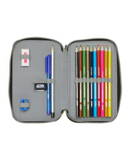 Double Pencil Case The Mandalorian This is the way Black 12.5 x 19.5 x 4 cm (28 Pieces)