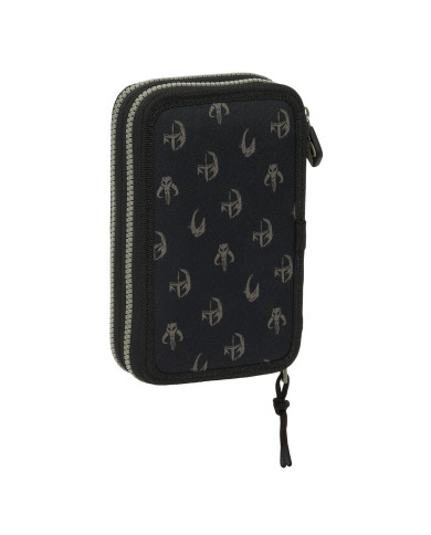 Double Pencil Case The Mandalorian This is the way Black 12.5 x 19.5 x 4 cm (28 Pieces)