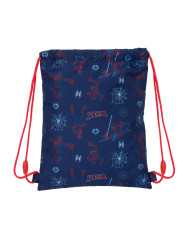 Backpack with Strings Spider-Man Neon Navy Blue 26 x 34 x 1 cm