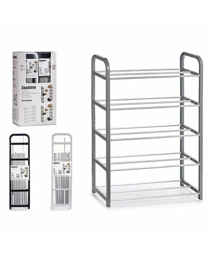 Shoe Rack Kipit White Black Grey Metal Steel polypropylene 68 x 3,5 x 18,5 cm 68 x 3 x 18,5 cm