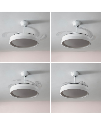 LED Ceiling Fan with 4 Retractable Blades Keteez InnovaGoods White 72 W Ø49-104 cm