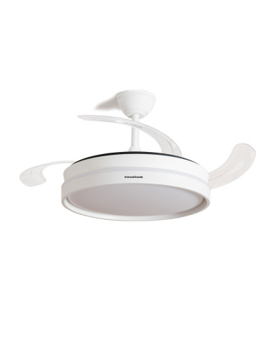 LED Ceiling Fan with 4 Retractable Blades Keteez InnovaGoods White 72 W Ø49-104 cm