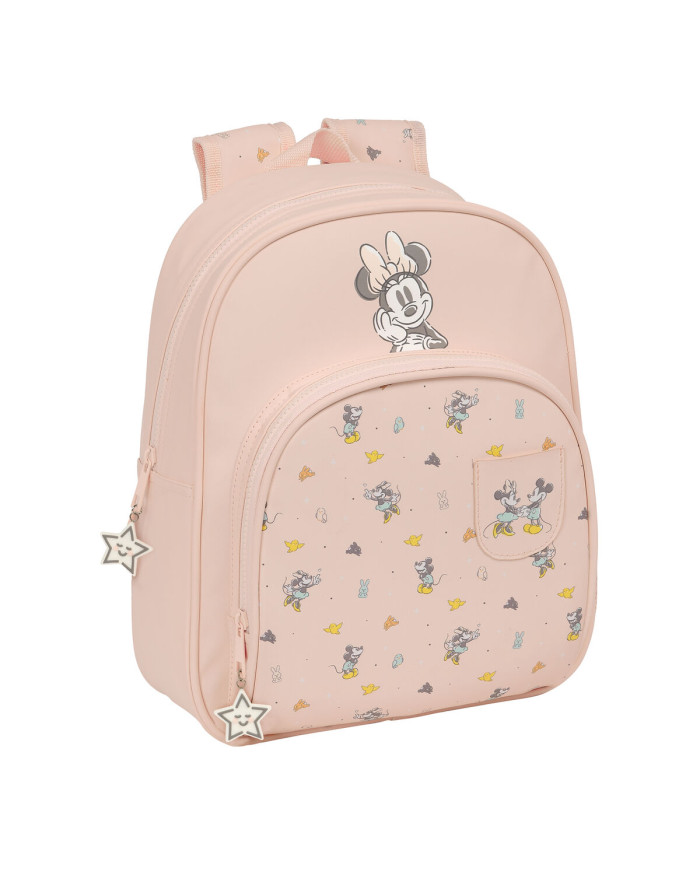 School Bag Minnie Mouse Baby Pink 28 x 34 x 10 cm
