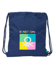 Backpack with Strings Benetton Cool Navy Blue 35 x 40 x 1 cm
