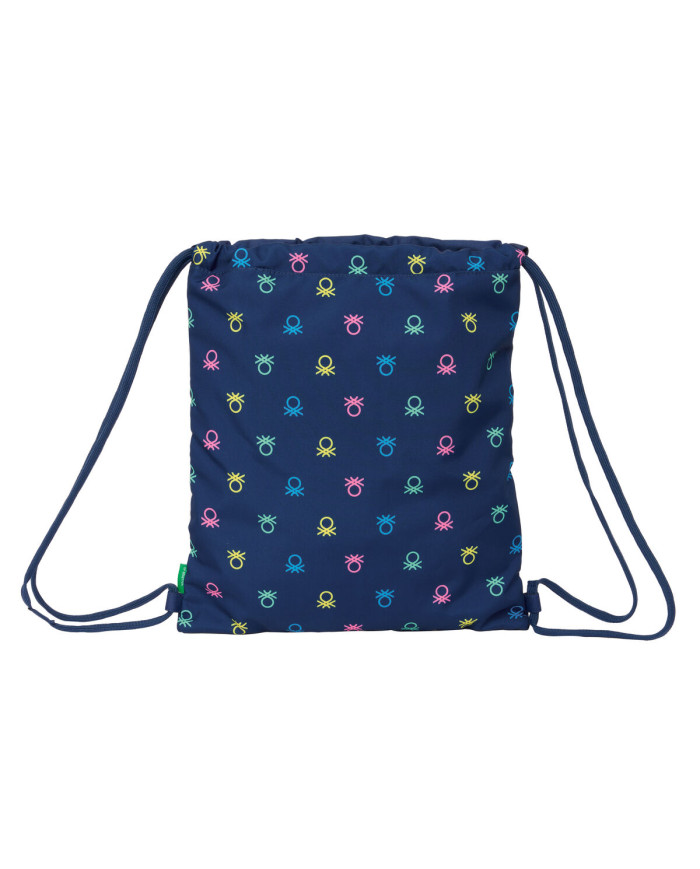 Backpack with Strings Benetton Cool Navy Blue 35 x 40 x 1 cm